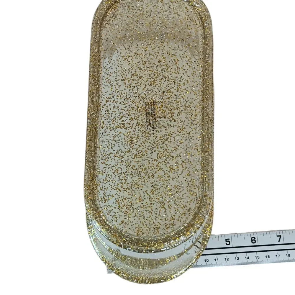 Bath And Body Works Glitter Bathtub Plastic Acrylic Gold And Silver 11 x 5 x 4